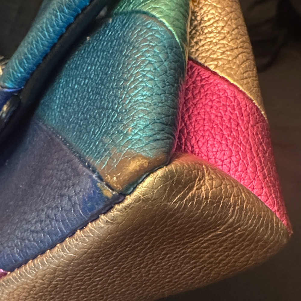 Kurt Geiger Metallic Rainbow Chevron Dual Strap Shoulder Bag- GUC - Picture 3 of 8